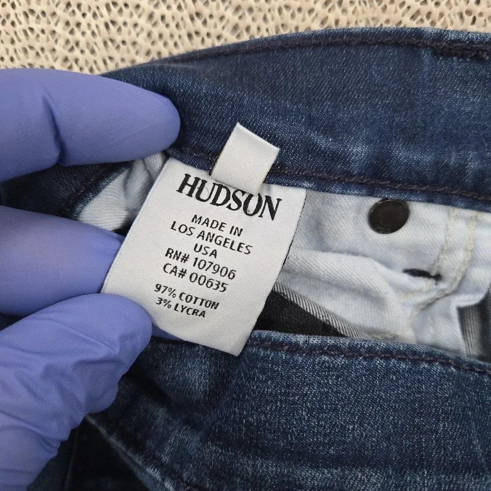 Hudson Jeans Womens 27 Blue Skinny Medium Wash Stretch Denim Pants Casual‎
